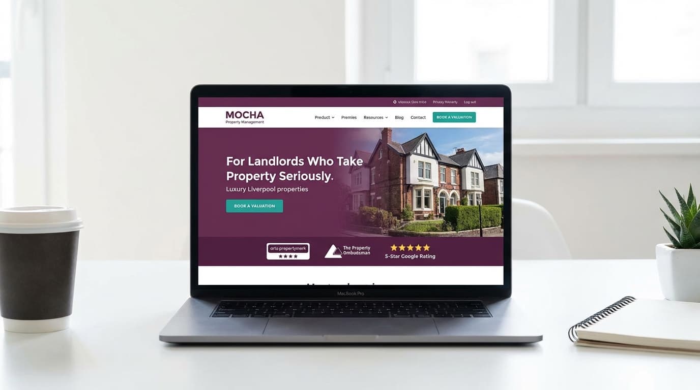 MOCHA Property Management website mockup